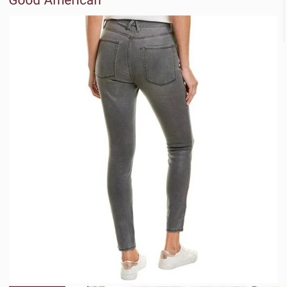 Good American Good Waist Coated Skinny Ankle Jeans SZ 6 / 28 - Picture 2 of 8